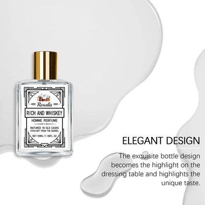 Roxelis Whiskey Scent Perfume Exude Elegance Lasting Charm Boost Confidence Light Fragrance Level Fragrance Spray for Men 50ml