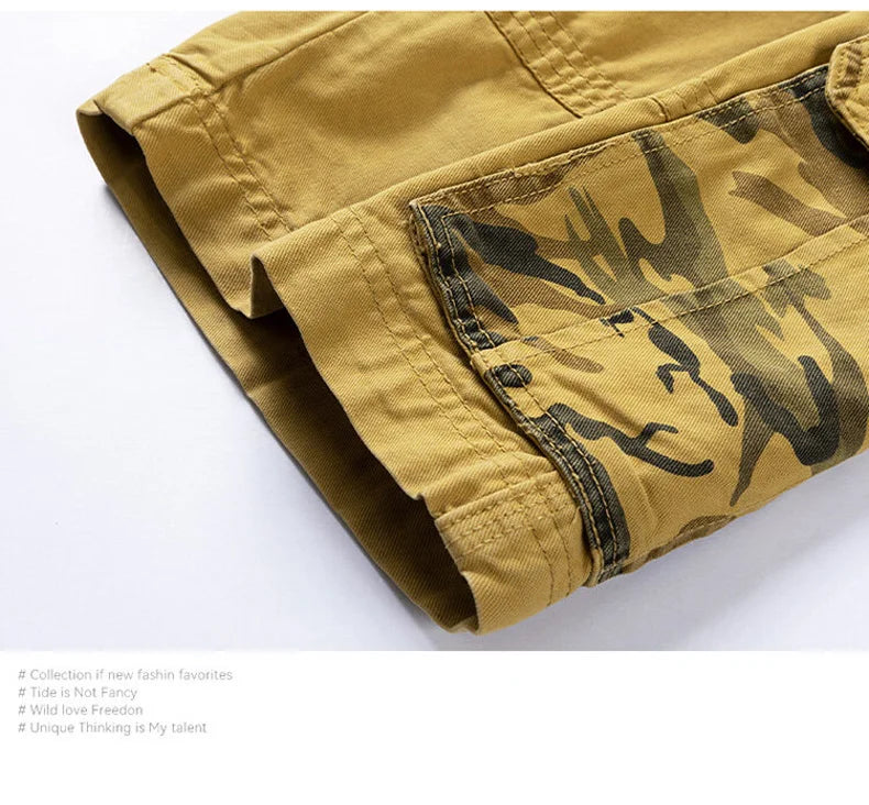 New Summer Men Cargo Camouflage Shorts Mens Cotton Beach Multi Pocket Shorts Man Spring Casual Joggers Shorts Male Dropshipping