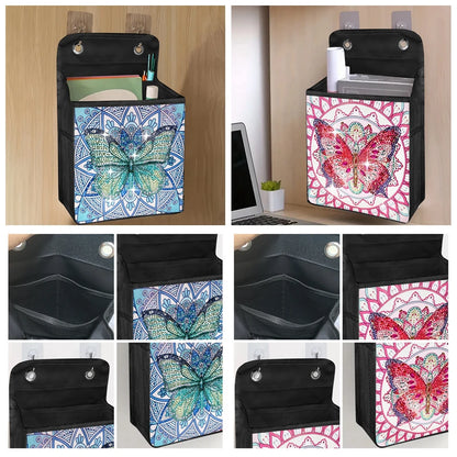 1pc/Set DIY Butterfly Diamond Art Hanging Storage Bags Canvas Crystal Rhinestone Cats Diamond Painting Storage Bags for Hanging