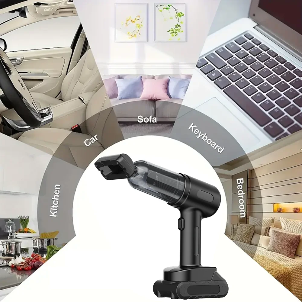 Handheld Wireless Vacuum Cleaner 100W Powerful High-Speed Air Duster Portable Cleaning Appliance Wet and Dry Car Vacuum Cleaner