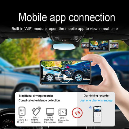 4K 4CH Hidden Dash Cam with APP Night Vision Motion Detection 24/7 Parking Monitor G-Sensor Loop Recording WDR Blackbox Car DVR