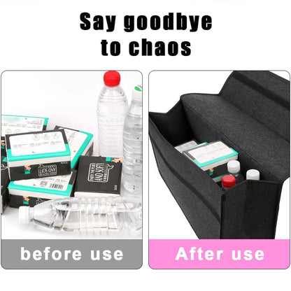 1PC Dark Gray Car Felt Storage Box Car Storage Bag Enlarged and Thickened Soft Felt Storage Box Household Storage Box