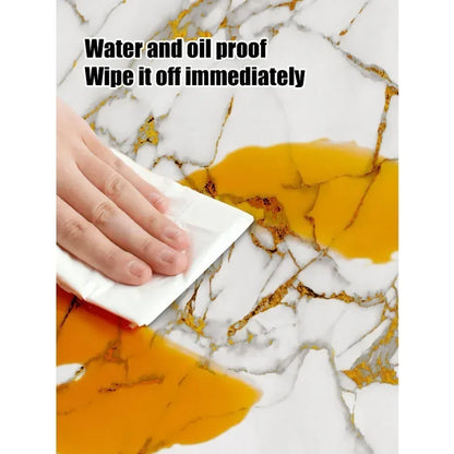 10PCS Waterproof 3D Ceramic Tile Sticker Imitation Marble Self Adhesive Wall Floor Sheet for Home Renovation Decoration Use