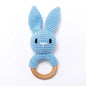 Baby Rattles Crochet Bunny Rattle Toy Wood Ring Baby Teether Rodent Baby Gym Mobile Rattles Newborn Educational Toys Gifts 1pc