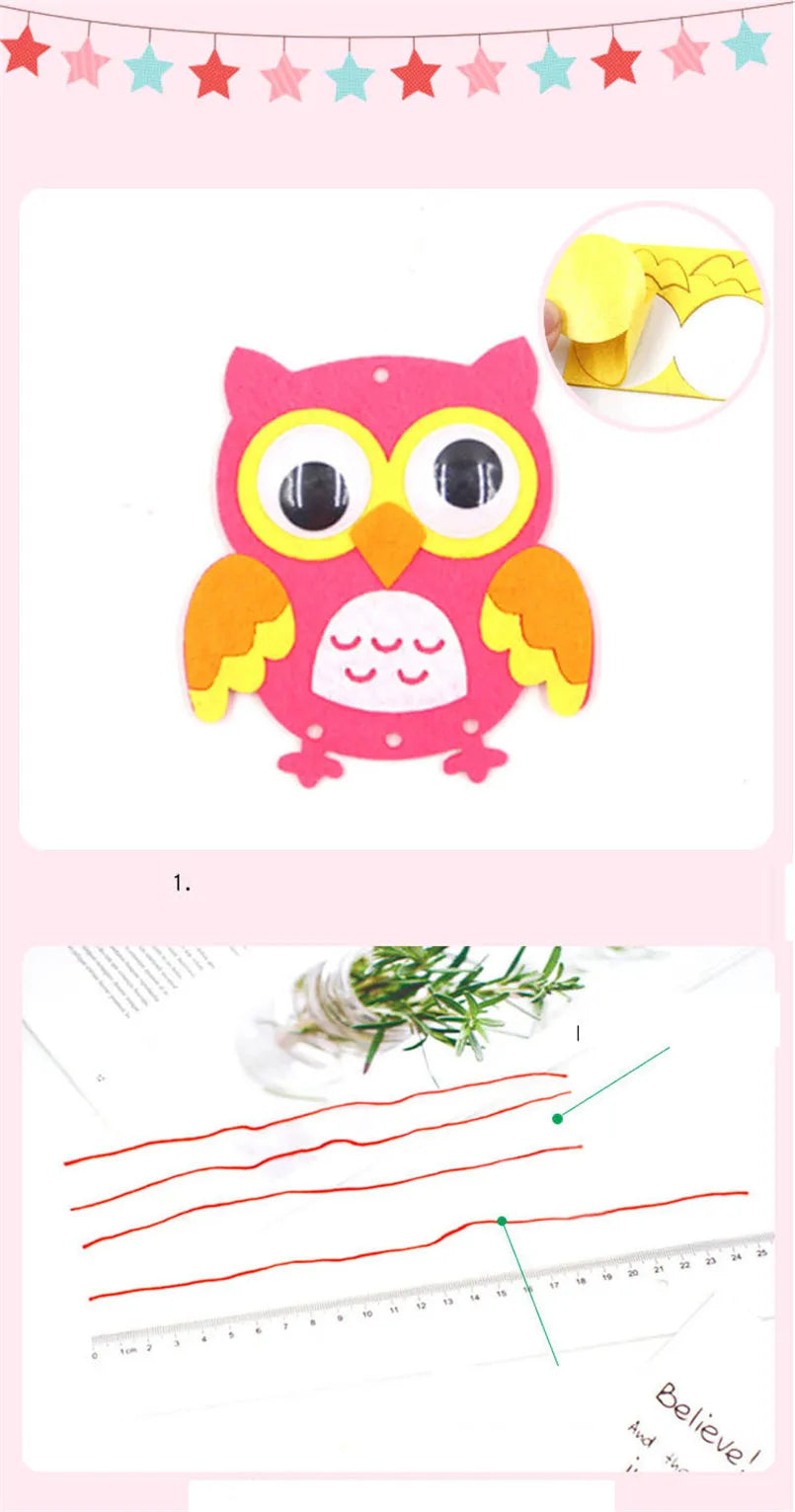 4Pcs/set Children DIY Wind Chimes Handmade Craft Toy Kits Wind Bell Arts Cartoon Hangings Stickers Kids Windbell Toys For Girls