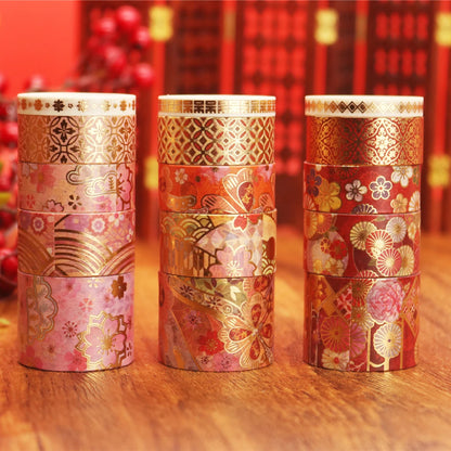 15 Rolls of Floral Foil Stamping and Washi Tape Set – Decorative Masking Tape for DIY Gifts, Scrapbooking, Photo Frames