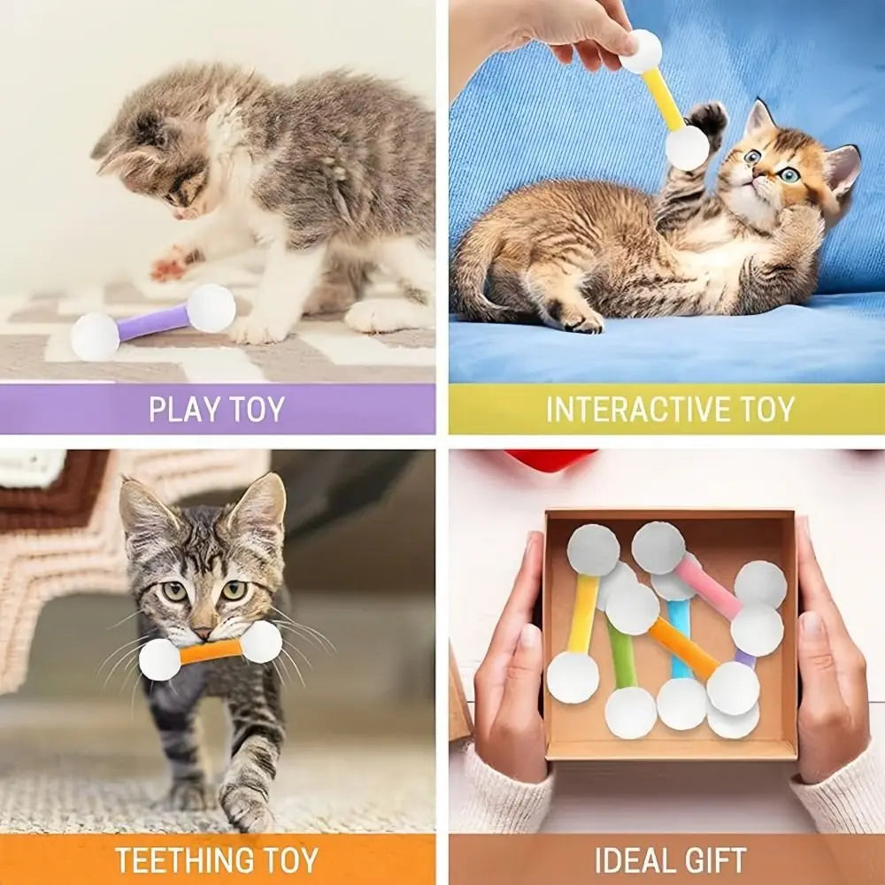 New Soft Q Tip Cat Self-Play Giant Swabs Shape Cotton Swab Shape Cat Durable Bite-Resistant Interactive Cat Indoor Cats