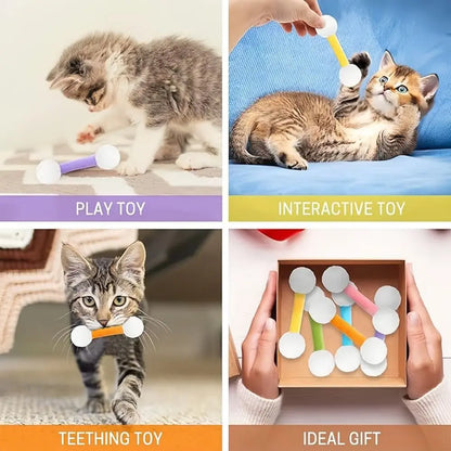 New Soft Q Tip Cat Self-Play Giant Swabs Shape Cotton Swab Shape Cat Durable Bite-Resistant Interactive Cat Indoor Cats