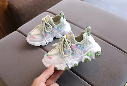 2022 Breathable Toddler Boy Sneakers Stretch Fabric Fashionable Baby Running Shoes Pink School Girl Sports Shoes Sneakers
