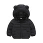 2024 Kid's Solid Color Jacket Boys Hooded Zipper Down Cotton Coat Autumn Winter New Girls Thickened Casual Cute Outerwear 2-6Y