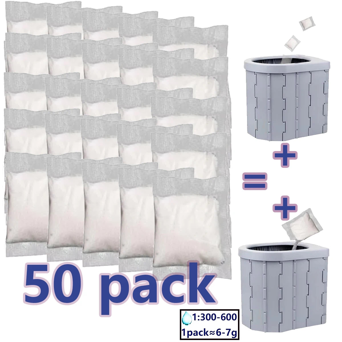 [No Need to Open the Portable | Stool Absorbent] 1-100 Pieces of Portable Fast Absorbing Stool Powder | Poo Powder Poo Gel