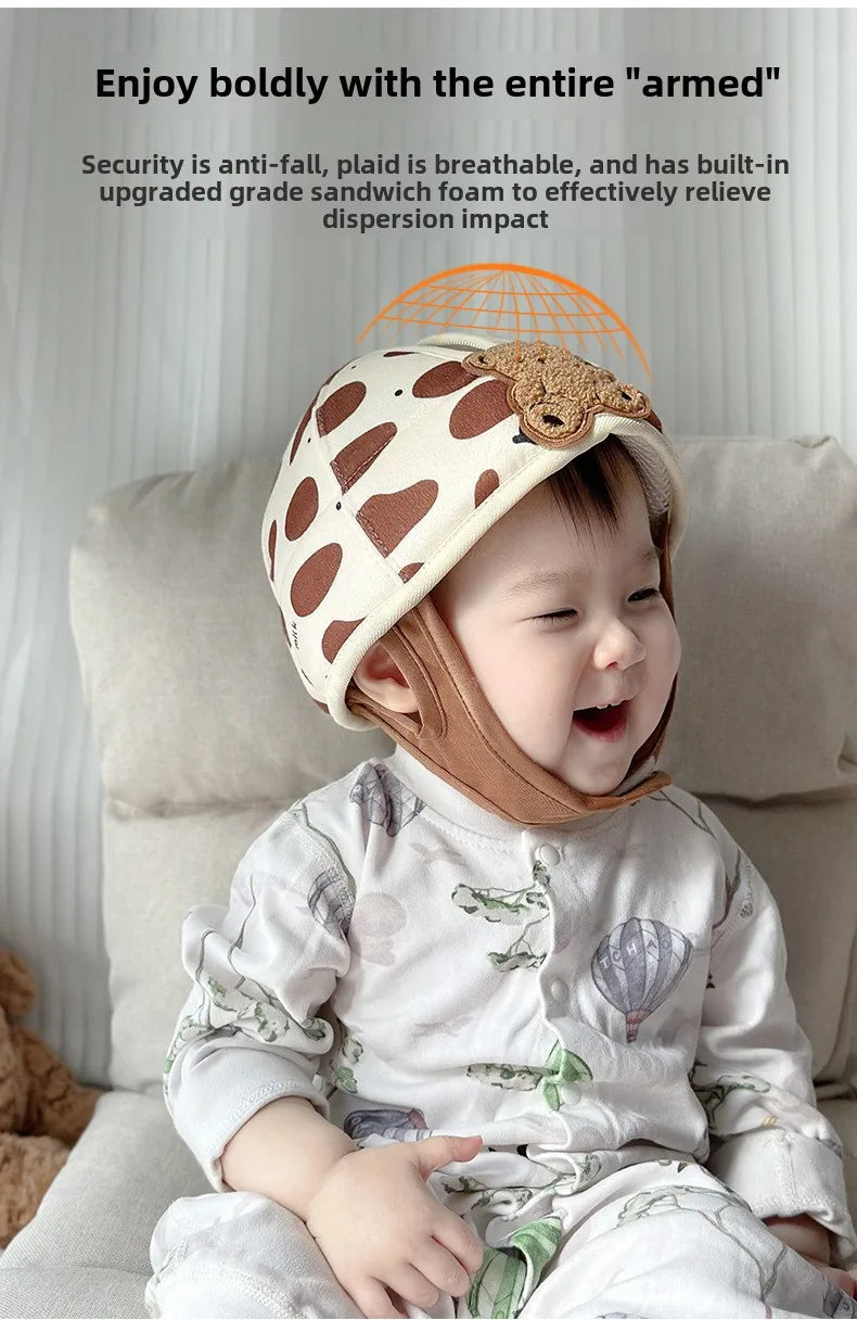 1-3T Toddler Baby Head Protector Safety Hat Cute Bear Bunny Baby  Prevent Injured Helmet  for Crawling Walking Learning Headgear