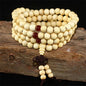 Natural Sandalwood Bracelet Men Buddhist Buddha Meditation Bead Bracelet For Women Prayer 108 Beads Rosary Hanging Decoration