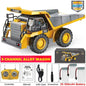 4WD Remote Control Excavator 4x4 Alloy Dump Truck Bulldozer Radio Model RC Car Construction Vehicle with Lights Sound Toy Gift