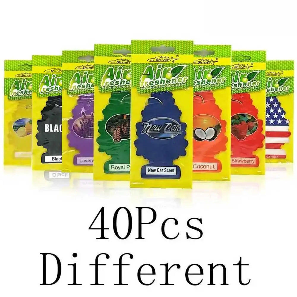 3-80pcs Christmas Tree Car Air Freshener Natural Aromatherapy Tea Paper Hanging Perfume Vanilla Auto Parts Interior