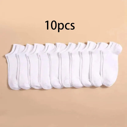 Summer Spring Unisex Solid Color Ankle Socks 10/20/40 Pairs Soft Lightweight No Show Sports Socks for Men Women Bulk Value Pack