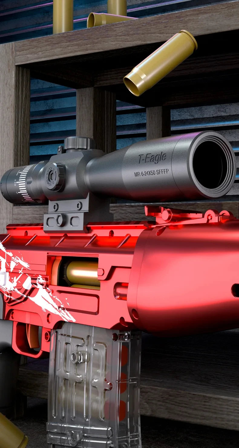 Soft Bullet Sniper Toy Gun Manual Loaded Shell Ejecting Firable Outdoor Battle Gun Model Christmas Gift