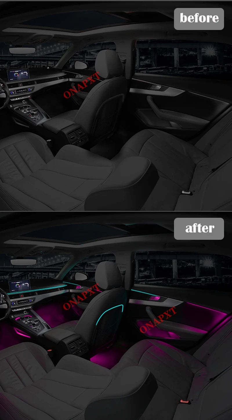 LED For Audi A4 S4 A5 S5 B9 2016-2023 Center Console Dashboard Ambient Light Strip Decorative Cover Lift Tweeter Speaker Lamp