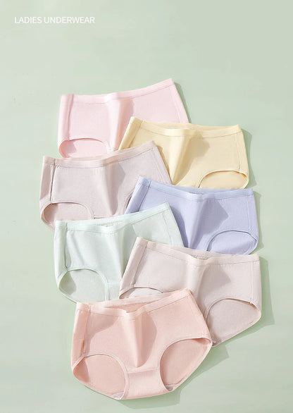7Pcs Week Pants Cotton Women Panties Breathable Solid Underwear Cute Girls Briefs Soft Underpants Sexy Low Waist Female Lingerie