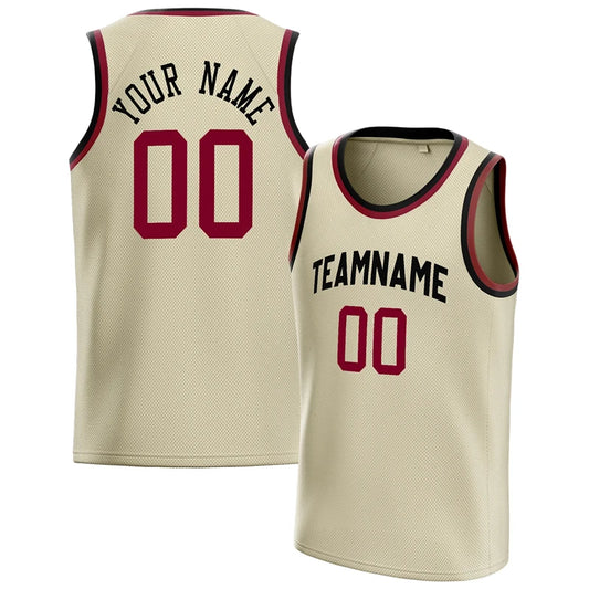 Fashion Cream Basketball Tank Tops Summer Trend Custom Name Team Name Men Women Sports Vest Casual Oversized Team Uniforms Tees