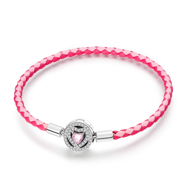 Original 925 Sterling Silver Bracelets 17-20CM Love Heart Flowers Butterfly Charms Beads Bracelet For Women Fashion Jewelry Gift