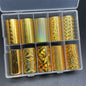 10 Patterns New Metal Nail Foils for Transfer Paper Stickers Floral Chameleon Nails Wraps DIY Water Marble Nail Art Decorations