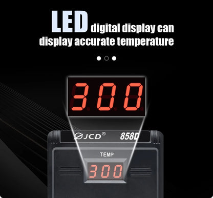 JCD Hot Air Gun 858D 700W BGA Rework Solder Station Soldering Heat Air Gun Station 220V / 110V For SMD SMT Welding Repair Tools