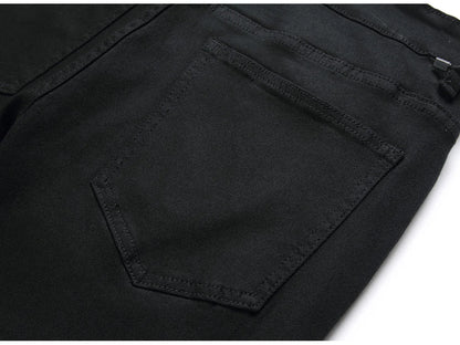Men Classic Pure Black Jeans All Match Stretch Denim Pants Casual Plus Size Slim Straight Trousers