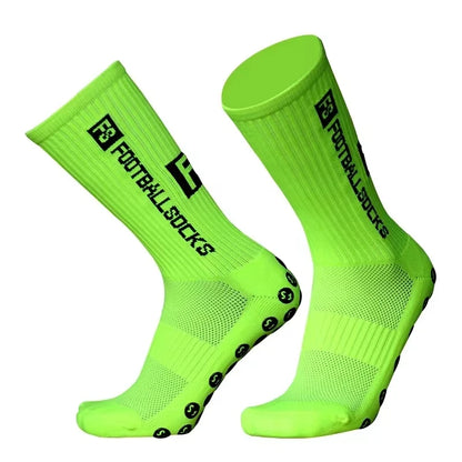 3/1Pair New Style FS Football Socks Round Silicone Suction Cup Grip Anti Slip Soccer Socks Sports Men Women Baseball Rugby Socks