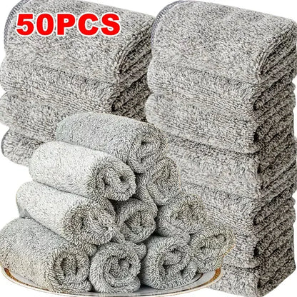 Soft Lint-Free Microfiber Cleaning Cloths, Reusable Cleaning Cloths for Car Interior Glass Kitchen Home - 5/10/20/50 Pcs