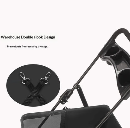 Foldable Lightweight Pet Stroller Dog Cat Small Dogs Puppy Travel Portable Mesh Ventilated Easy Fold Wheels Dog Stroller