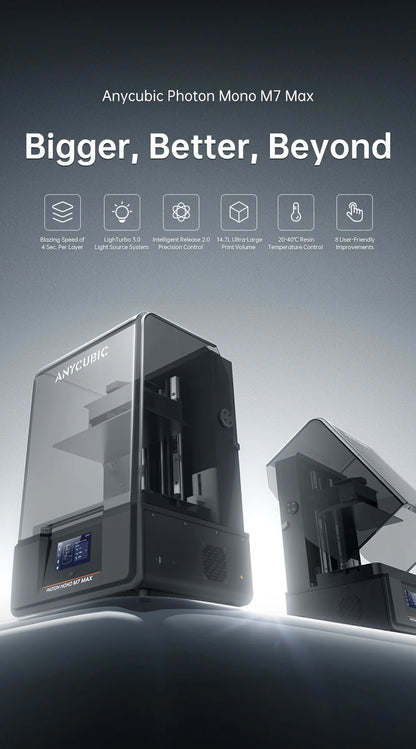 ANYCUBIC Photon Mono M7 Max 14.7L Ultra-Large Print Volume UV Resin 3D Printer Printing Size 298x168x300mm