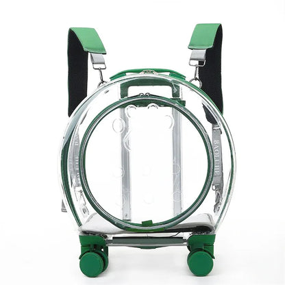 pet trolley case portable dog going out transparent trolley bag large capacity two cats