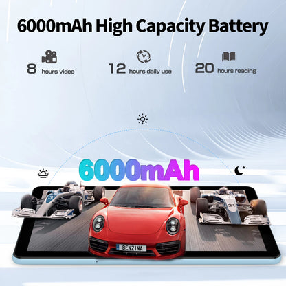 10.1" Android Tablet with Octa-core Processor 16GB(4+12GB Virtual) RAM 64GB ROM HD IPS Touchscreen, Wi-Fi 6, BT 5.0, Dual Camera