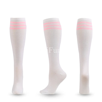 Unisex Compression Socks Football Socks Non-slip Long Tube Knee High Stockings Socks Striped Soccer Socks Running Sports Socks