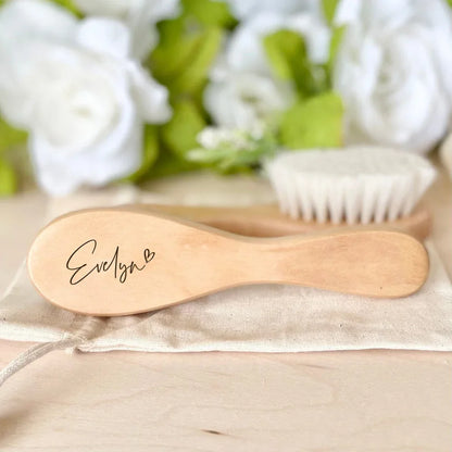 Baby Hairbrushes Engrave Infant Name Wooden Newborn Hair Brush Personalized Comb Birth/Baptism/Birthday Baby Shower Gifts