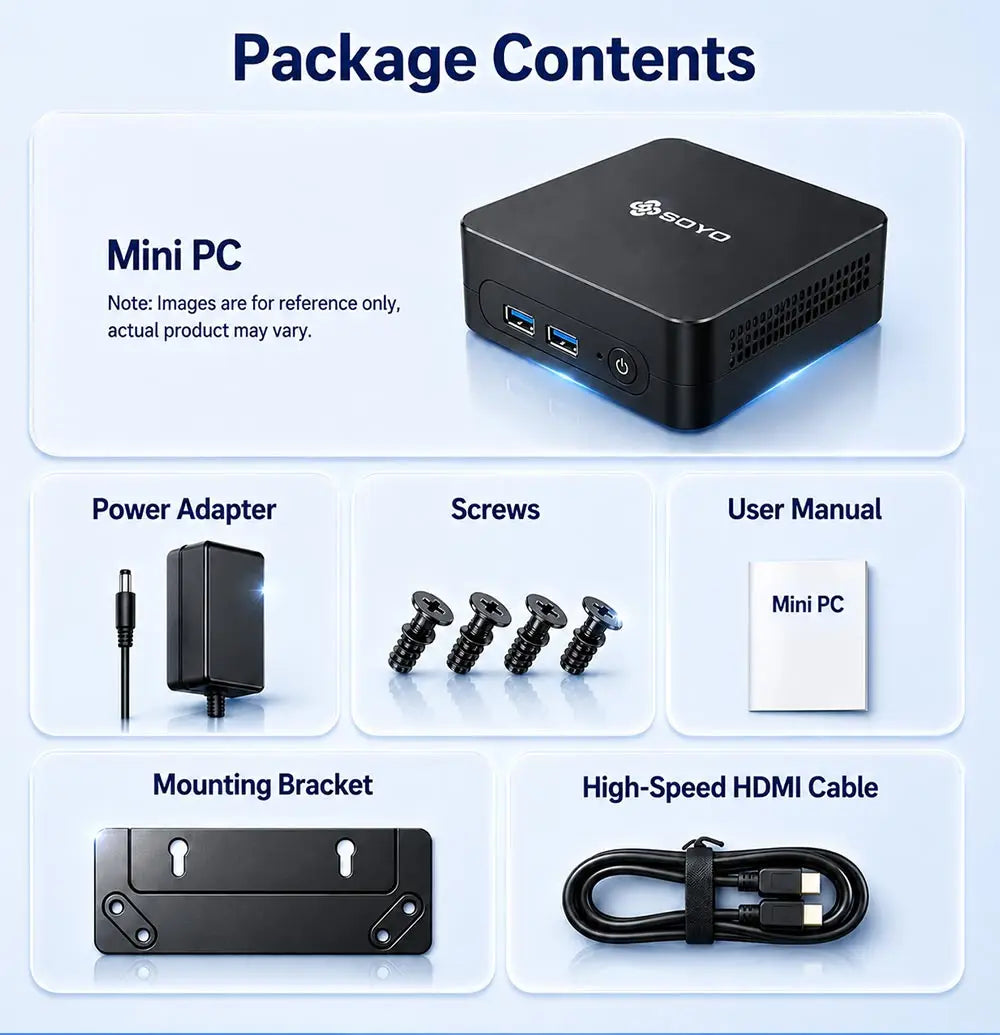 SOYO Mini PC Y5 PLUS Intel I7 4th Gen 4600U 8GB RAM 128GB ROM Windows 11 Pro WiFi BT4.2 Desktop Computer