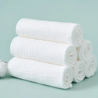 Soft Baby Nappies 100% Cotton Double Layer Washable Gauze Cloth Diapers for Newborns/Babies Ultra Thin Breathable Reusable