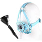 Fetish Toilet Funnel Open Mouth Gag Mask Hood PU Leather BDSM Funnel Oral Enema Drool Plug Gag Head Harness Bondage Adult Game