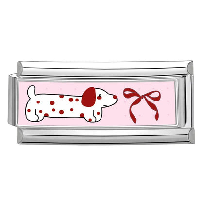 Y2K Red Pink Heart Dog Cat Flowers Italian Charm Link Fit 9mm Stainless Steel Jewelry DIY Making Bracelets For Gifts