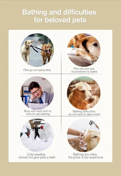 Pet Wash Free Cleaning Gloves Cat and Dog Bathing Deodorization Dry Cleaning Wet Wipes for Puppies and Kittens 6 Pieces
