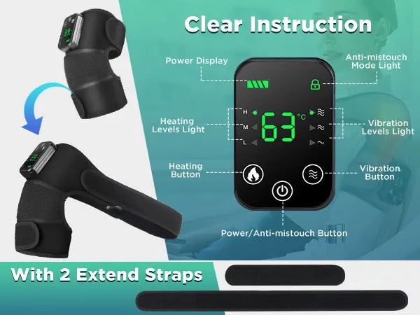 Electric Shoulder Heating Pad 3-Speed Vibration Muscle Relax Belt Thermal Massager Shoulder Neck Health Care Support Brace