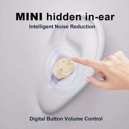 CIC Invisible Digital Hearing Aid, Rechargeable Hearing Amplifiers with Noise Canceling Invisible Amplifier