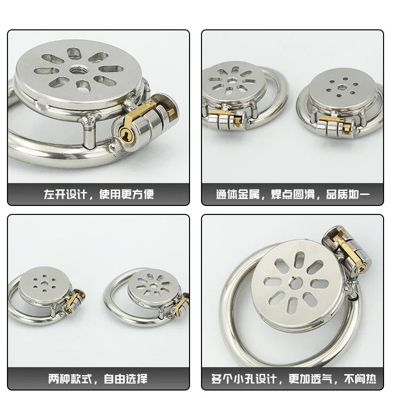 Stainless Steel Male Chastity Device Flat Plate Metal Chastity Lock for Adult Men SM Products Erotic Urethral Lock Sex