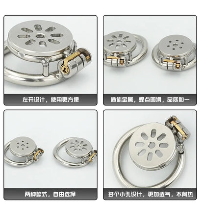 Stainless Steel Male Chastity Device Flat Plate Metal Chastity Lock for Adult Men SM Products Erotic Urethral Lock Sex