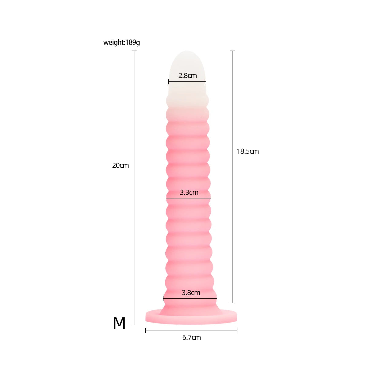 Adult Erotic Sex Toys Gradient Pink Anal Plug Dildo Massager With Threaded Design Strong Suction Cup Extra Long Anal Butt Plug