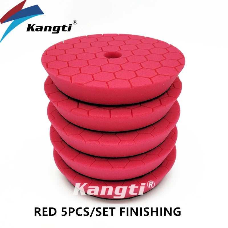 Kangti Buffing Polishing Sponge Pads Kit Car Polisher Soft Wave Foam Waffle Pad Car Wash Cleaning Detailing Tool
