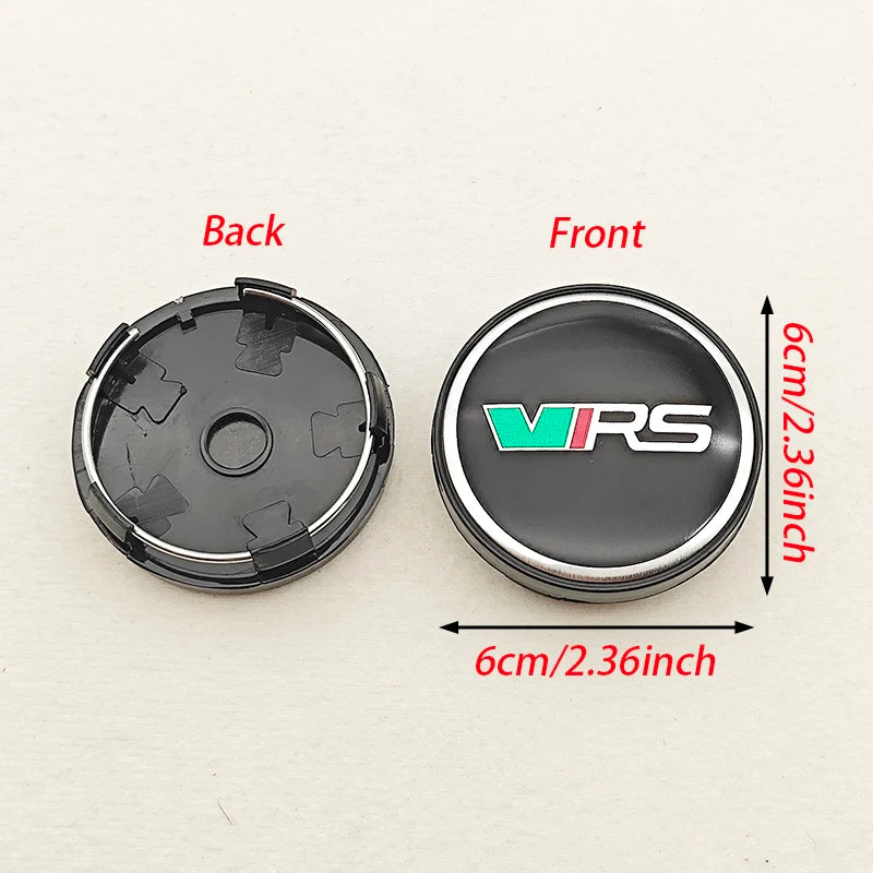4pcs 60mm Car Wheel Center Hub Cap Rim Cover VRS Logo Emblem Sticker For Skoda Octavia Fabia Kamiq Kapoq Kodiaq Rapid SCALA