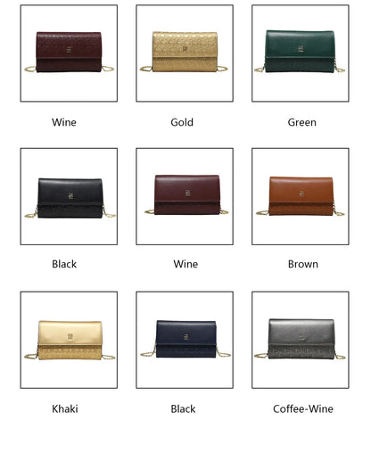 CH Women Crossbody Bag Splicing Letter Print Metal Chain Shoulder Purse PU Leather Flap Small Ladies Evening Clutch Handbag Gift