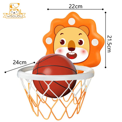 Kids Basketball Hoop with Inflatable Ball Wall Mount Indoor Outdoor Sport Toy Suction Cup Stand Portable Game Fun Play Boys Gift